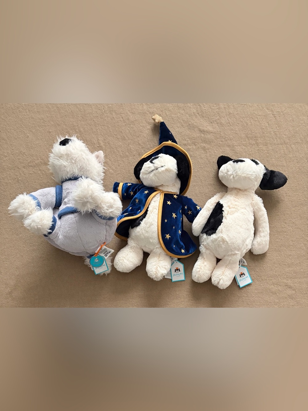 (3) Jellycat Munro Scottie Dog Space Outfit Rufferty Puppy Wizard Outfit NWT